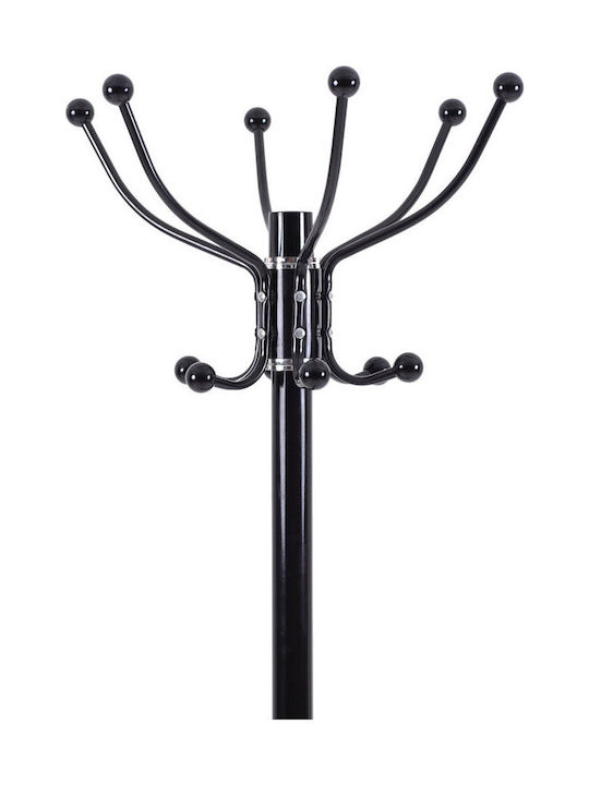 Ankor Metallic Coat Rack with Umbrella Holder Black With Cement Base 178cm