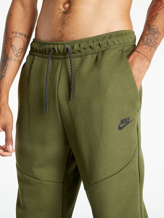 Sportswear Tech Fleece Παντελόνι Φόρμας με Λάστιχο Rough Green / Black