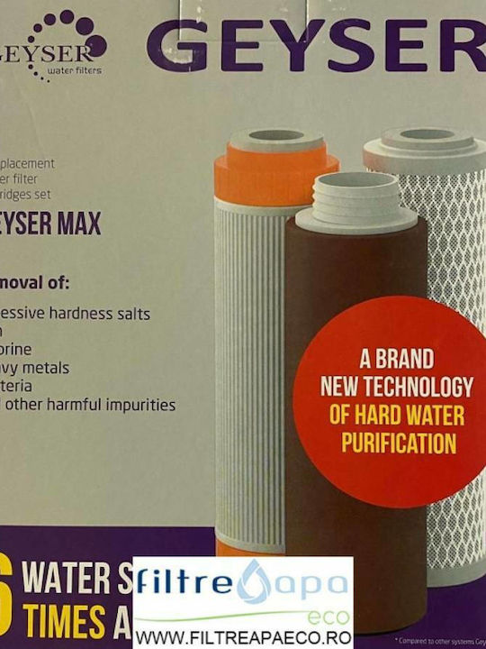 Geyser Countertop and Under Sink Water Filter Replacement made of Resin 10" Aragon Max 3pcs