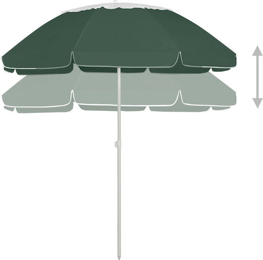 vidaXL Beach Umbrella Diameter 3m Green