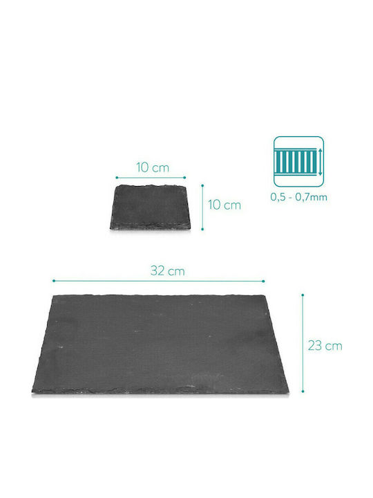 Navaris Stone Serving Platter with Coaster 8pcs