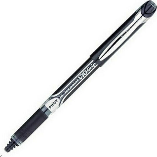 Pilot Hi-Tecpoint Grip Pen Rollerball 1mm Black with Black Ink 12pcs