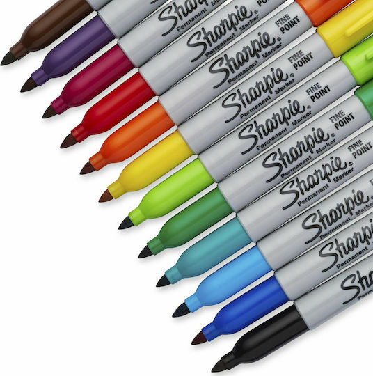 Sharpie Permanent Fine Μαρκαδόροι Σχεδίου 12 Colours Σετ 12 χρώματα