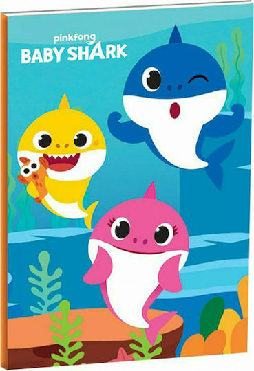 Gim Τετράδιο Ριγέ Β5 40 Φύλλων Baby Shark Μπλε