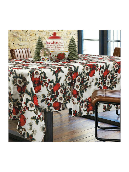 Das Home Christmas Tablecloth Fabric Red L220xW140cm 1pcs