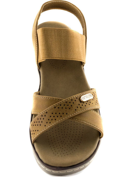 12064 Women's Ankle Strap Platforms Tabac Brown