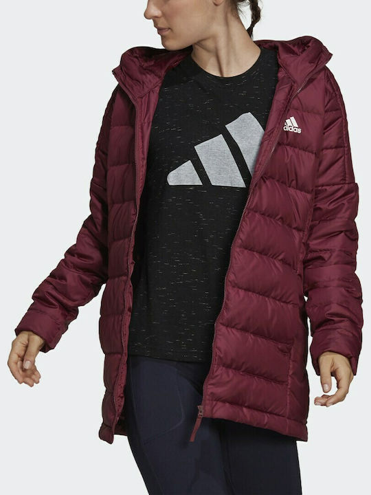 Essentials Down Lungă Jachetă de femei Puffer Victory Crimson