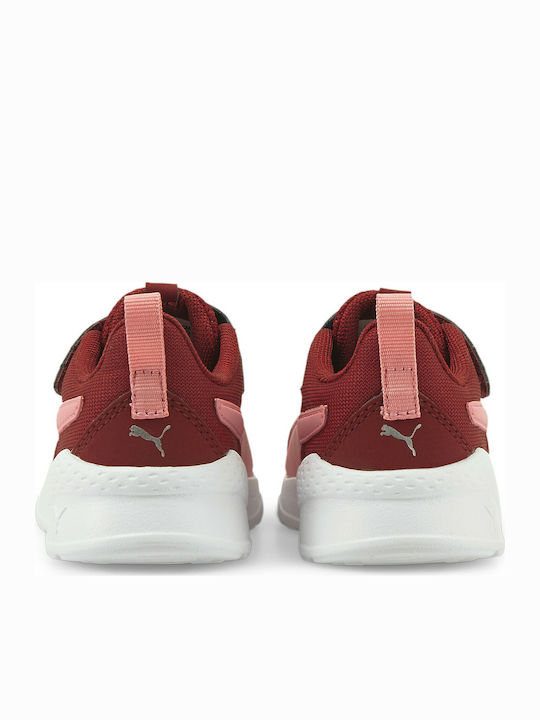 Anzarun Lite Kids Sports Shoes Running with Hoop & Loop Closure Burgundy