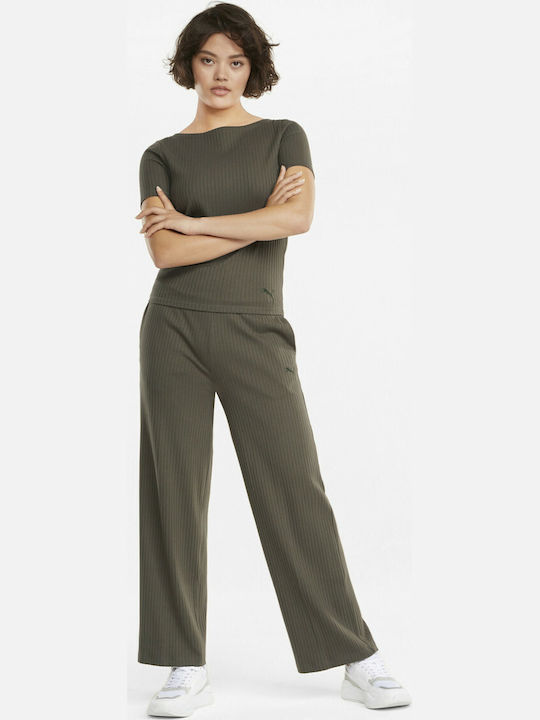 Jogginghose Breit Khaki