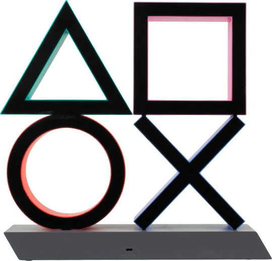 GloboStar LED Kinderprojektorlampe Playstation Icons mit Musterprojektion Mehrfarbig 31.5x7x30εκ.