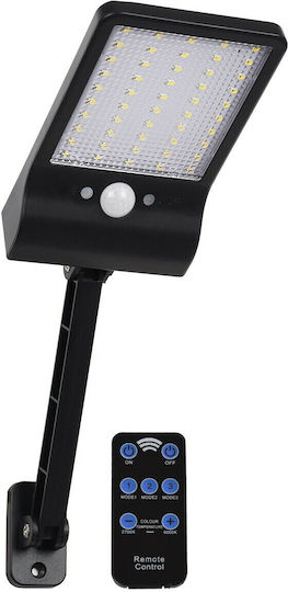 GloboStar Στεγανός Ηλιακός Προβολέας LED 3W Ψυχρό Λευκό 6000K με Αισθητήρα Κίνησης και Φωτοκύτταρο IP56