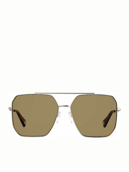 Moschino Women's Sunglasses with Gold Frame and Brown Lens MOL010/S 086/70