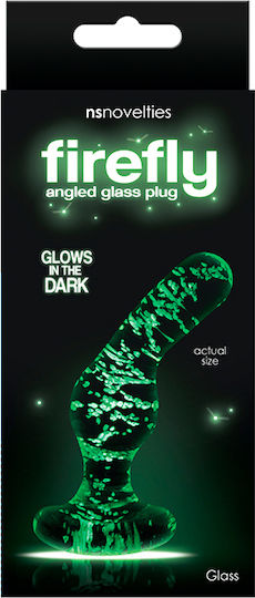 Ns Novelties Firefly Glass Angled Plug Anal Plug Transparent