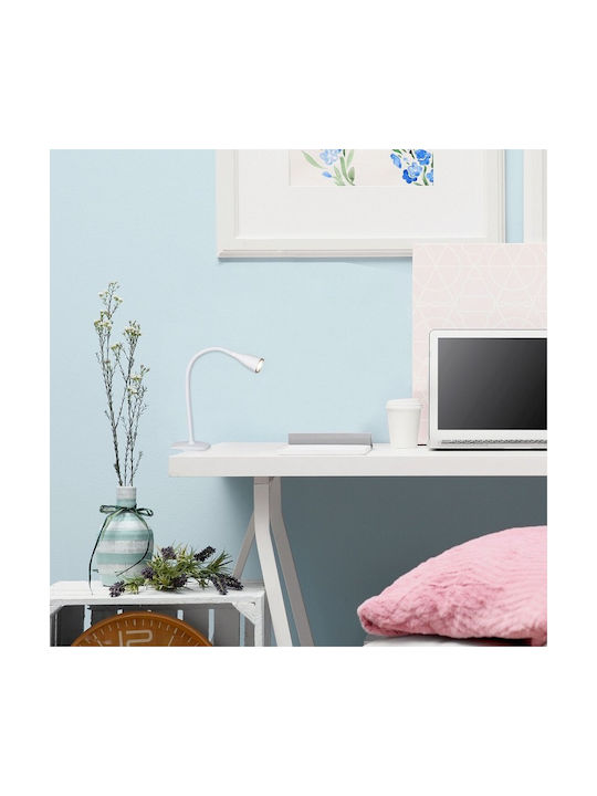 Rabalux Jeff LED Office Lamp with Flexible Arm and Clip in White Color