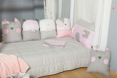 Baby Star Sugar Family Crib Bumpers Classic Inside Pink 40x200cm