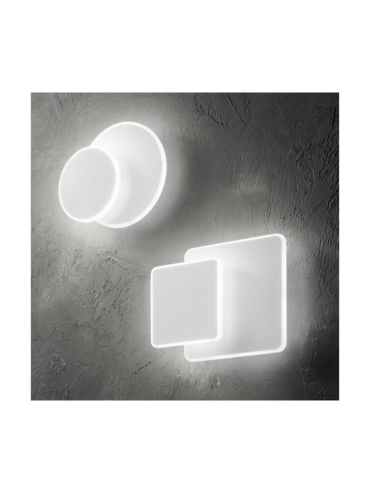 Ideal Lux Modern Wall Lamp with Integrated LED and Warm White Light White Width 25cm