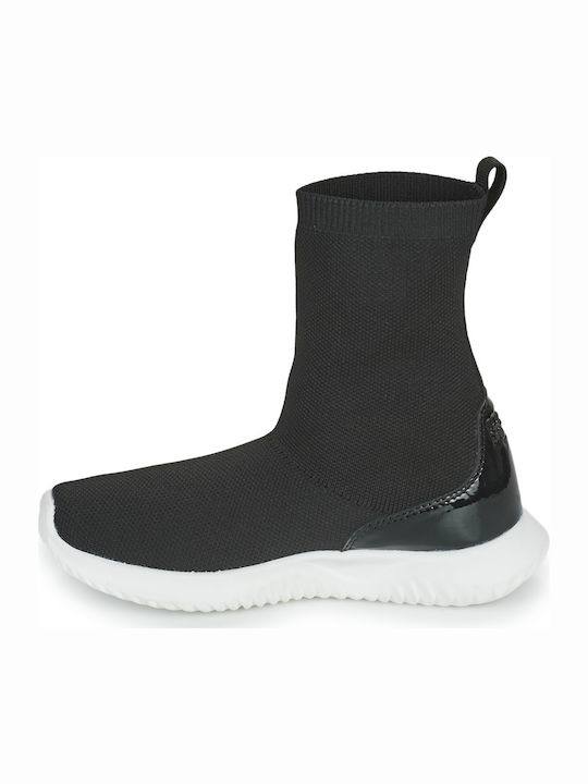 Kinder Sneakers Hoch Slip-on Schwarz