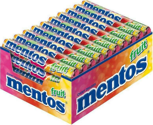Mentos Fruit Flavour Candies No Added Sugar 20pcs 38gr