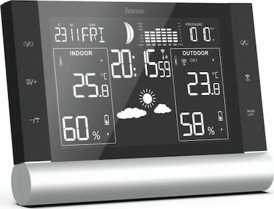 HAMA Black Line Plus Wireless Digital Weather Station Tabletop Black