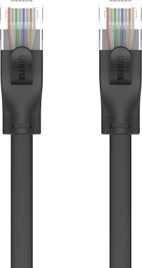 Unitek Flat U/UTP Cat.6 (Gigabit) Καλώδιο Δικτύου Ethernet 1m Μαύρο