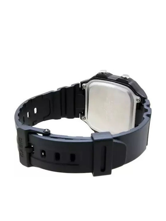 Casio Дигитален Мъжки Часовник 45mm Хронограф На Батерия С Черна Каучукова Каишка