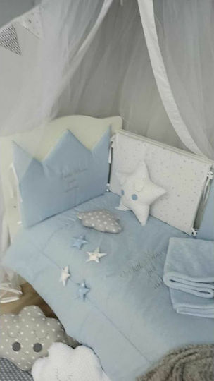 Baby Star A Little Prince Crib Bumpers Classic Inside Light Blue 50x210cm