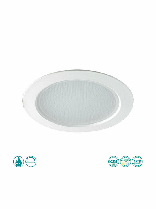 Fan Europe Вграден Кръгъл LED Панел 20W с Неутрално Бяло Осветление 20см