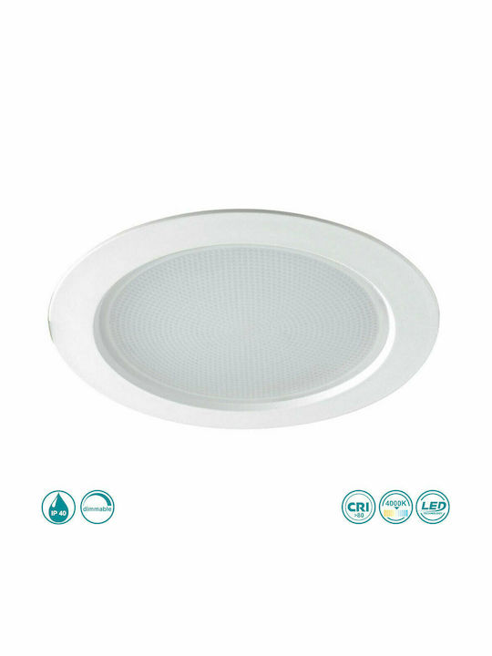 Fan Europe Вграден Кръгъл LED Панел 20W с Неутрално Бяло Осветление 20см