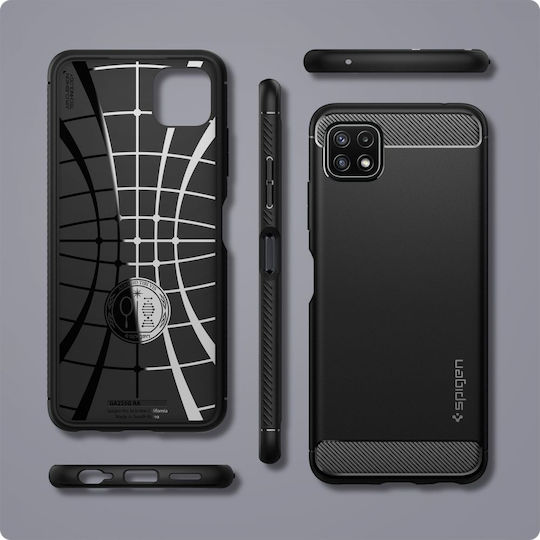 Spigen Rugged Armor Задна корица Силикон 2мм матово черно (Galaxy A22 5G)