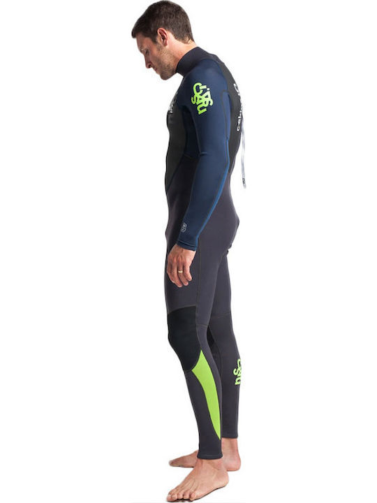 C-Skins Element Full Wetsuit with Zip Anthracite Bluestone Lime 2mm