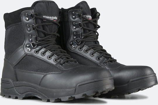 Brandit Στρατιωτικά Αρβύλα Tactical 9-Eye Leather/Naylon Αδιάβροχα Δερμάτινα Μαύρα