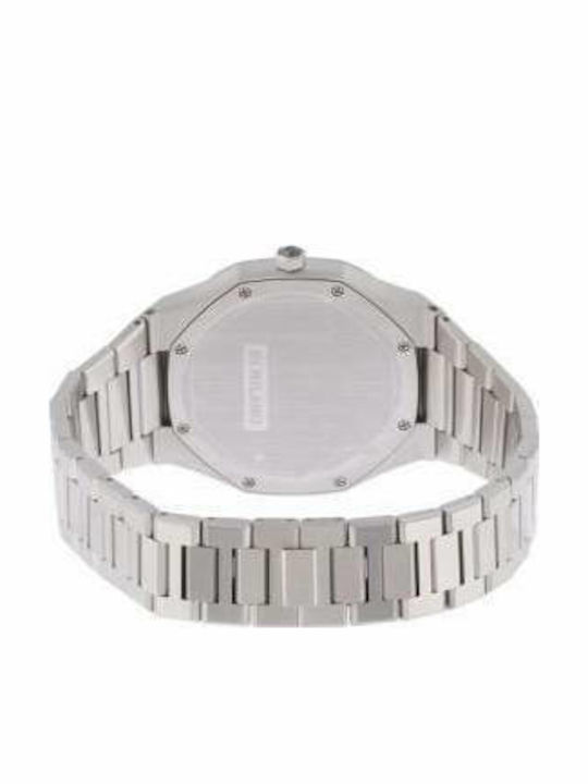 D1 Milano Ultra Thin Men's Watch 40mm Battery with Silver Metal Bracelet