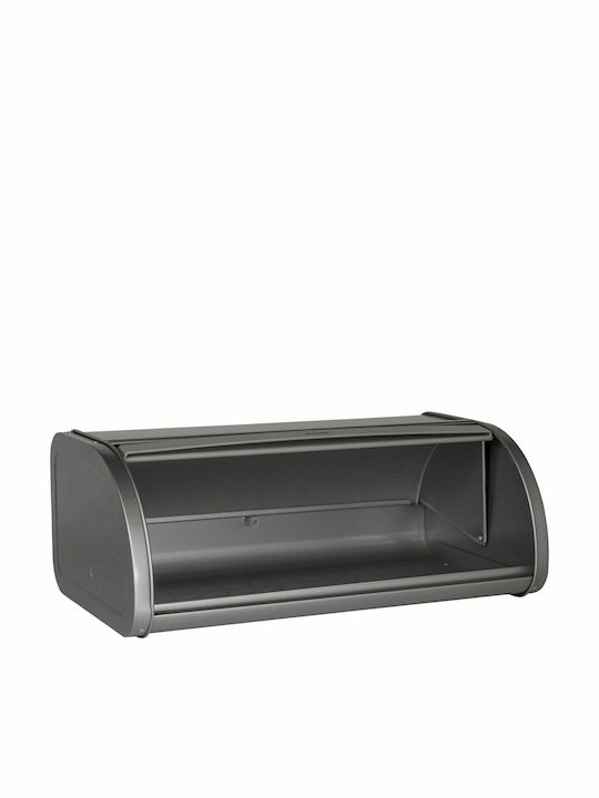 Brabantia Metallic Bread Box with Lid Silver Roll Top Bread Bin 44.5x26.2x17.3cm 288340