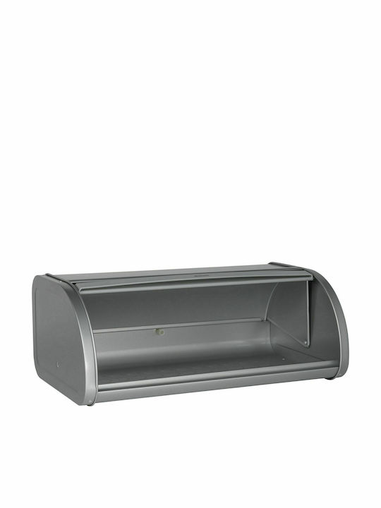 Brabantia Roll Top Bread Bin Bread Box with Lid Metallic Brilliant Steel 44.5x26.2x17.3cm