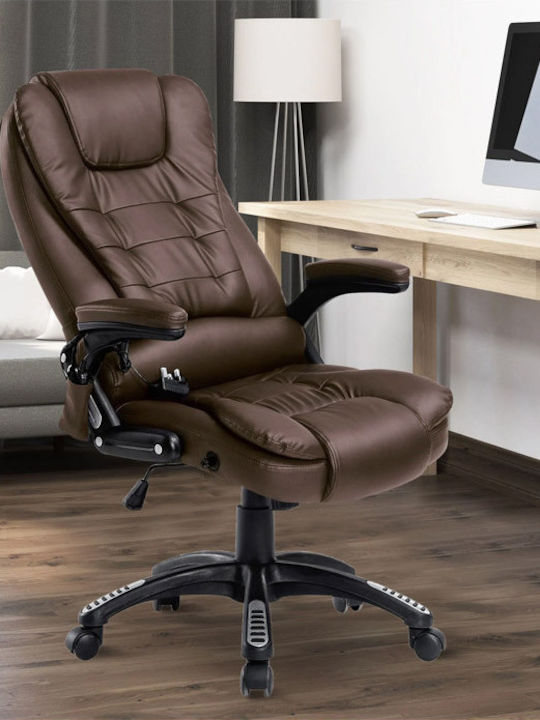 HomCom Vinsetto Executive Office Chair Massage With Recline Brown