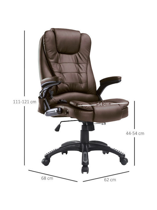 HomCom Vinsetto Executive Office Chair Massage With Recline Brown