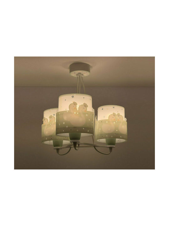 Ango Sweet Love Candelabru Lumină de tavan pentru copii Agățat din plastic 60W cu suport pentru bec E27 Green 45x45cm