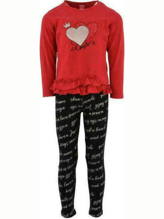 Joyce Kids Set with Leggings Winter 2pcs Red