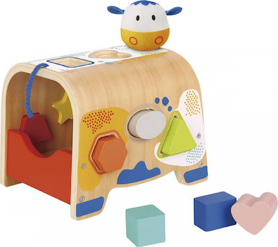 Tooky Toys Jucărie de Sortat Forme Αγελάδα din Lemn pentru 12++ Luni