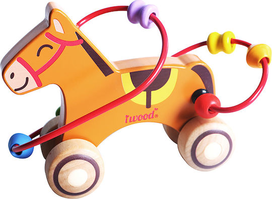 iwood Λαβύρινθος Horse Roller Bead Cart από Ξύλο για 12+ Μηνών