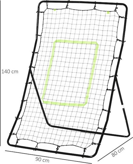 HomCom Мрежа за Връщане на Топки за Футболни Тренировки 90x80x140см Цел с мрежа за връщане на топката 90x80x140см