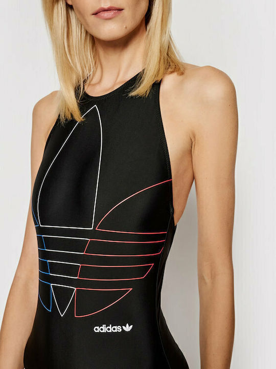Adicolor Primeblue Tricolor Trefoil Activewear Swimsuit Black