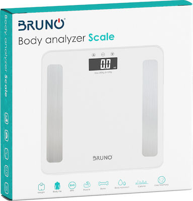 Bruno Digital Badezimmerwaage mit Körperfettmessung in Weiß Farbe BRN-0057