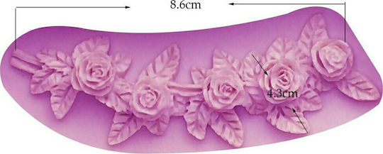 Paper Pack Mold Silicone Roses 11x4x1.4cm for Clay