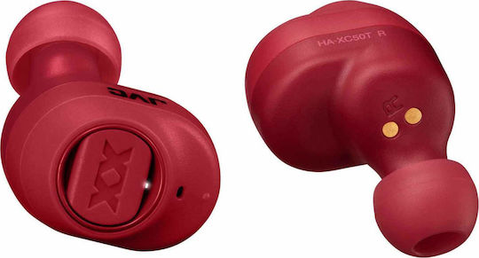 JVC HA-XC50T In-ear Bluetooth Handsfree Căști cu Carcasă de Încărcare Roșu