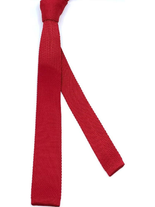 Legend Accessories Herren Krawatte Gestrickt Monochrom in Rot Farbe