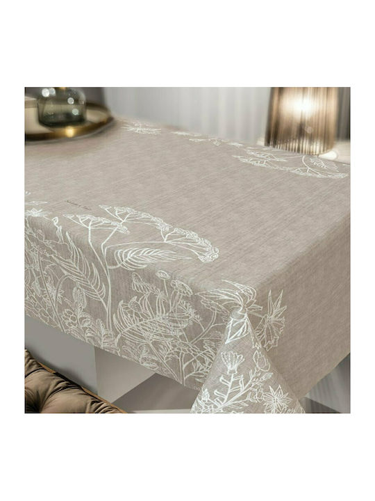 Saint Clair 1028 Polyester Stain Resistant Tablecloth Natural 145x180cm