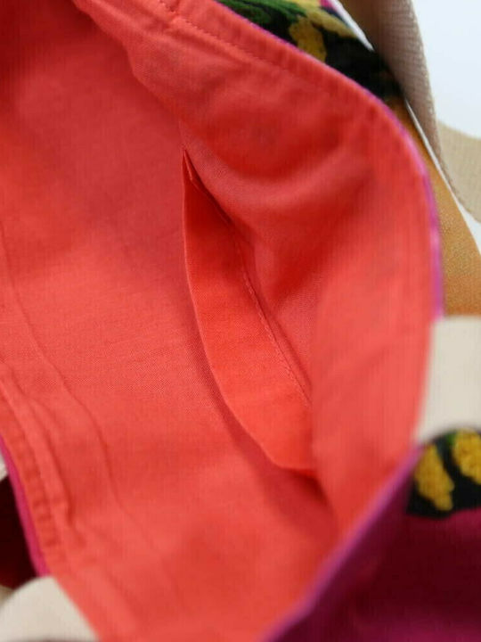 Synchronia Frida Kahlo Cotton Shopping Bag in Fuchsia color