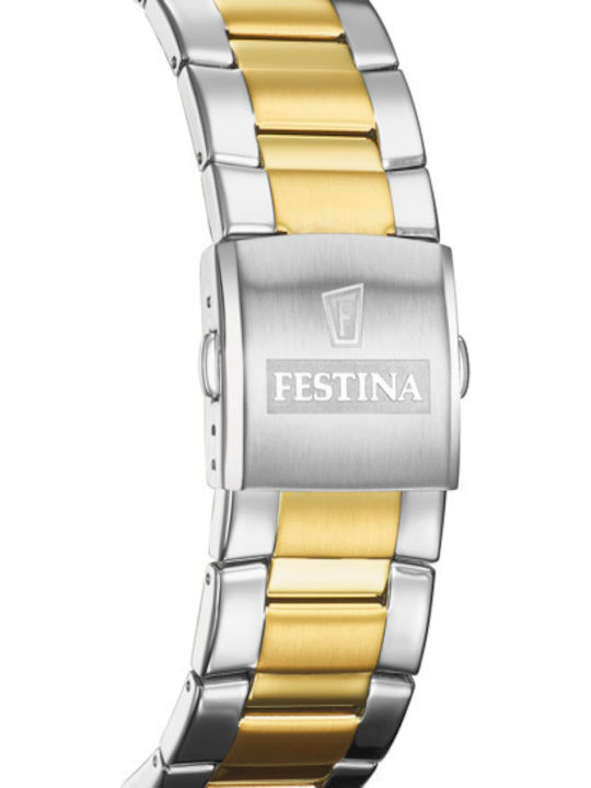 Festina Men's Watch 45.5mm Chronograph Battery with Gold Metal Bracelet