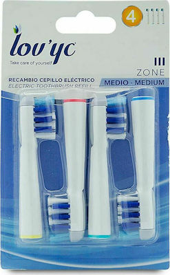 Lov'Yc III Zone Electric Toothbrush Refill 4τμχ